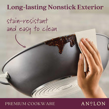 Anolon Accolade Forged Hard Anodized Nonstick Wok / Stir Fry Pan with Lid, 13.5 Inch - Moonstone Gray