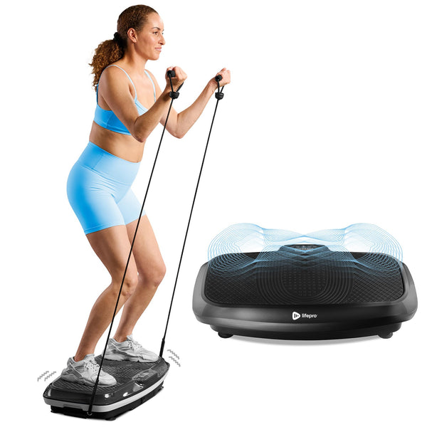 LifePro Turbo 3D Vibration Plate Exercise Machine - Dual Motor Oscillation, Pulsation + 3D Motion Vibration Platform | Full Whole Body Vibration Machine for Home Fitness & Weight Loss. (Black)