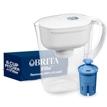 Brita Metro Elite Water Filter Pitcher, Removes 99% of Lead, Includes 1 Filter, 6-Cup, White