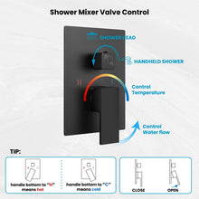 gotonovo Rainfall Bathroom Shower System Rain Shower Head and Handle Set Wall Mounted Shower Complete Combo Solid Brass Pressure Balancing Shower Mixer Valve 10 Inch Matte Black