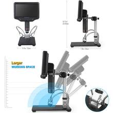 Andonstar AD407 3D HDMI Soldering Digital Microscope with 4MP UHD and 7 inch Adjustable LCD Screen USB Video Microscopes for Phone Repairing SMT SMD DIY