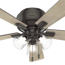 Hunter Crestfield Indoor Low Profile Ceiling Fan with LED Light and Pull Chain Control, 52