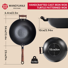 WANGYUANJI Cast Iron Wok,13.4