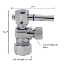 Westbrass R105BL-2-62 1/4-Turn Lever Handle Angle Stop Shut Off Valve, 5/8