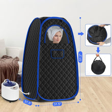 QCLUEU 2024 Portable Sauna, Home Sauna, Full Body Sauna Box, 1500w 3L, with 110V Steamer, Portable Sauna for Home, for Relieve Insomnia Relieve Stress(Blue)