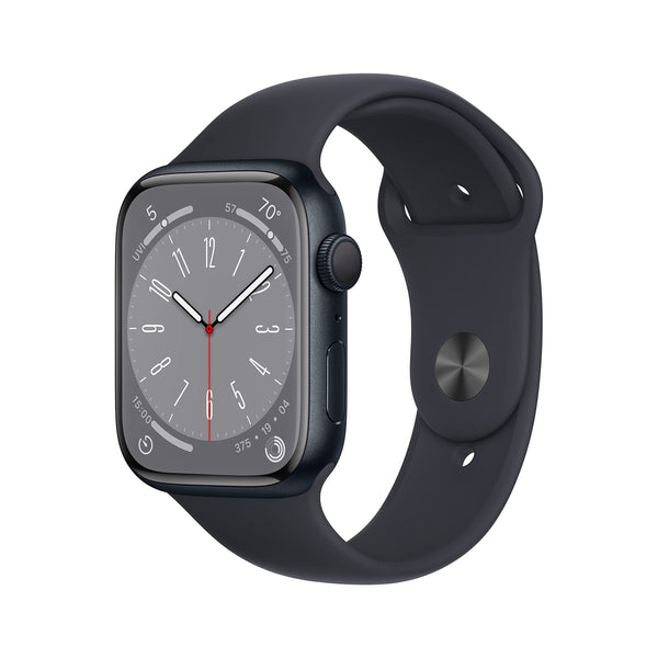 Apple Watch Series 8 [GPS, 45mm] - Midnight Aluminum Case with Midnight Sport Band, M/L (Renewed)