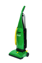 Bissell Commercial Pro Upright Dirt Cup Vacuum (Green) and BISSELL BigGreen Commercial PowerForce Bagged Lightweight, Upright, Industrial, Vacuum Cleaner