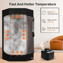 PEEKO Portable Sauna for Home, Full Size Personal XL 6'3'' Hexagon Steam Sauna Tent with 4L 1500W Steamer, Pocketed Foldable Chair, Customized Sweat Mat and Remote Control