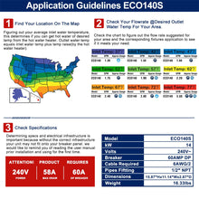 Tankless Water Heater Electric, ECOTOUCH 14kW 240V on Demand Electric Water Heater Instant Hot Water Heater Under Sink Point of Use with Self-Modulating ECO140S White ETL Certificated