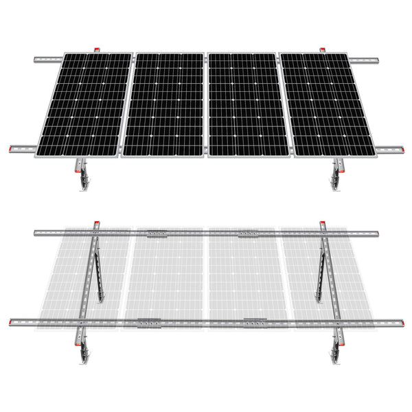 ECO-WORTHY Adjustable Multi-Pieces Solar Panel Mounting Brackets Kit System for 1-4pcs Solar Panels Solar Ground Mount