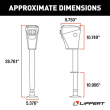 Lippert Power Tongue Jack Electric Trailer A-Frame, 3,500 lbs. 18-Inch Stroke, 5.4-Inch Foot Pad, Durable Textured Casing, Emergency Manual Crank Override, 10.75