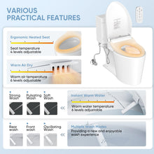 LEIVI Smart Bidet Toilet Seat with Wireless Remote and Side Panel, Multiple Spray Modes, Adjustable Heated Seat, Warm Water and Air Dryer, Auto LED Nightlight, Elongated