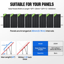 ECO-WORTHY Solar Panel Mounting Brackets System Kit for 5-8 pcs 200W 300W 400W Solar Panels, Ideal for Large - Scale Installations, Camping Sites, Sheds and Farms Ground Mount