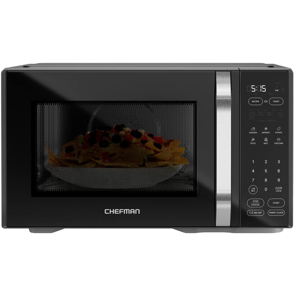 Chefman MicroCrisp Countertop Digital Microwave Oven, Unique "Cook & Crisp" Power Combo, 1.0 Cu Ft, Dual-Cook 1000W Microwave + 1500W Crisper, 6 Touch Presets, Digital Display, Stainless Steel Handle