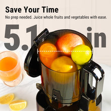 Ventray Cold Press Juicer, 5.1'' Extra Large Feed Chute Slow Masticating Juicer Machine for Whole Vegetables & Fruits, 250w, High Juice Yield, Easy to Clean with Brush, Great for Batch Juicing