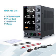 DC Bench Power Supply with Encoder Knob, Adjustable Regulated 5V 3.6A USB & Type-C Quick-Charge, Variable 0-160V 0-2A with Overcurrent Protection