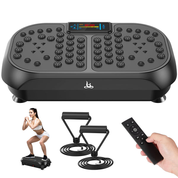 Vibration Plate Exercise Machine - CrazyFeb Vibration Plate for Lymphatic Drainage, Whole Body Vibrating Plate Exercise Machine - Waver Vibration Plate High-Intensity Fitness Equipment for Weight Loss