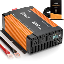 Ampeak 2000W Power Inverter Conversion Efficiency 89.37% Inverter 12V to 110V 3AC Outlets Dual 5V/3.1A USB Ports Modified Sine Power Inverters for Vehicles