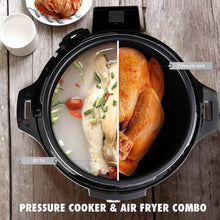 8Qt Pressure Cooker & Air Fryer Combo with Pressure Lid and Air-Fry Lid - 7-in-1 cooking Modes, Easy Read LCD Display, 27 Presets Programs, & 8 Program Storage (Silver, 8 Quart - ACC)