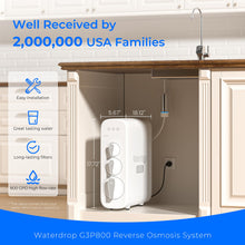 Waterdrop G3P800 Reverse Osmosis System, 800 GPD Fast Flow, NSF/ANSI 42 & 53 & 58 & 372 Certified, 3:1 Pure to Drain, Tankless Under Sink RO Water Filter System, LED Purifier, Smart Faucet