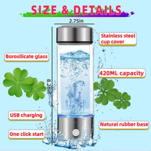 Hydrogen Water Bottle Generator, Portable Hydrogen Water Ionizer Machine Rechargeable,Hydrogen Rich Water Glass Health Cup for Travel 420ml Gift for Friends/Women/Men/Mom/Father/Grandpa/Grandma