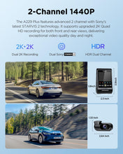 VIOFO A229 Plus Dash Cam Front and Rear, Dual STARVIS 2 Sensors, 2 Channel HDR, 1440P+1440P Voice Control Car Dash Camera, 5GHz Wi-Fi, Support 512GB Max, Voice Control, Ultra-Precise GPS