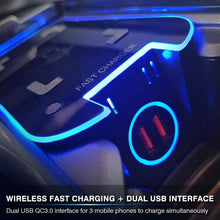 Car Wireless Charger with Dual 18W USB QC3.0 Ports 15W Fast Charging Wireless Charging pad Center Console Accessory Panel for v-olvo XC90 2016-2021/XC60 2018-2021/S90 V90 2017-2021/V60 S60 2019-2021