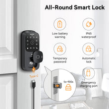 Video Smart Lock with Doorbell, 6 in 1 Keyless Entry Door Lock, Built-in WiFi Camera Deadbolt Lock for Front Door, Fingerprint, Keypad Code, App Control, Voice Control, Auto Lock, IP65, Video Calling