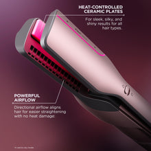 Shark FlexFusion Hair Straightener & Powerful Hair Dryer with Fusion Hair Brush, Ceramic Air Styler with Auto-Wrap Hair Curlers & Concentrator, Ceramic Plates, Cosmic Blush HD641S