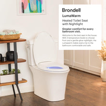 Brondell L60-EW LumaWarm Heated Toilet Seat with Night Light Three Temperature Settings, Gentle Close Lid, Easy Installation, Built-in Controls, Elongated, White