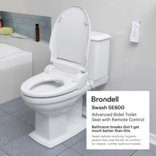 Brondell Swash SE600 Bidet Toilet Seat, Fits Elongated Toilets, White - Oscillating Stainless-Steel Nozzle, Warm Air Dryer, Ambient Nightlight