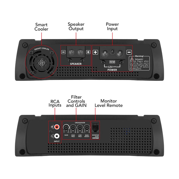 Taramps HD 3000 1 Ohm 1 Channel 3000 Watts RMS MAX, Full Range Car Audio, Monoblock, LED Monitor Indicator, Class D Amplifier, Crossover, White 3k amp, Sound Quality