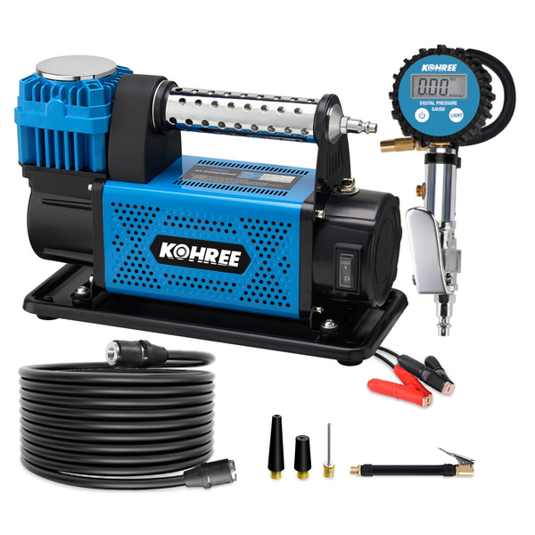 Kohree 12V Air Compressor Heavy Duty, 7.06 CFM Portable Air Compressor with Digital Pressure Gauge, Max 150 PSI 12 Volt Tire Inflator Air Pump for SUV Tire, 4x4 Vehicle