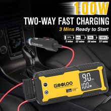 GOOLOO GT3000 Jump Starter 3000A 100W 2-Way Fast Charging, SuperSafe 12V Lithium Portable Car Battery Booster Pack, IP65 Power Bank Charger Box with Jumper Cables for 8L Diesel and 10L Gas Engines