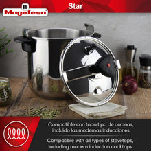 MAGEFESA Star Pressure Cooker, 14.8-Quart, 18/10 Stainless Steel, Works on All Stovetops (Induction Compatible), Safety Lock & 8 PSI Cooking