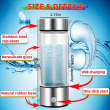 Hydrogen Water Bottle Generator, Portable Hydrogen Water Ionizer Machine Rechargeable,Hydrogen Rich Water Glass Health Cup for Travel 420ml Gift for Friends/Women/Men/Mom/Father/Grandpa/Grandma