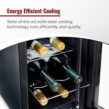 Wine Enthusiast 6-Bottle Countertop Wine Cooler – Compact Mini Fridge for Kitchen or Bedroom with 3 Shelves, Energy-Efficient Cooling, Adjustable Digital Temperature Control, Beverage Refrigerator