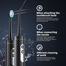 Binzls Electric Toothbrush with Water Flosser, 2 in-1 Teeth Cleaning Kit with 4 Modes, Portable for Travel and Home, Oral Dental Care Fsa Hsa