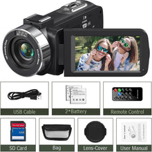 THPACIP 4K 48MP Video Camera Camcorder 30FPS with IR Night Vision,18X Digital Zoom Camera Recorder 3.0