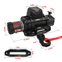 X-BULL Electric Winch 13000 lb. Load Capacity with 79ft Synthetic Rope and Hawse Fairlead 12V IP68 Waterproof, Wired and Wireless Remote for 4WD 4x4 Off-Road Vehicle Truck Jeep