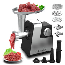 XFCNIKOU Electric Meat Grinder, Sausage Stuffer Maker, Heavy Duty Stainless Steel Meat Mincer 2800w Max With 2 Blades, 3 Plates, Sausage Tube And Kubbe Kit For Home Kitchen Use