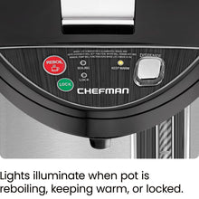 Chefman Electric Hot Water Pot Urn w/ Manual Dispense Buttons, Safety Lock, Instant Heating for Coffee & Tea, Auto-Shutoff/Boil Dry Protection, Insulated Stainless Steel, 5.3L/5.6 Qt/30+ Cups