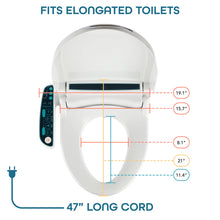 BidetMate 2000 Series Electric Bidet Toilet Seat with Unlimited Heated Water, Side Controls, Deodorizer, Warm Air Dryer - Self-Cleaning - Elongated Electric Bidet Attachment for Toilets