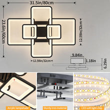 Shine LUEST Modern LED Ceiling Light Fixture Black Kitchen Lighting Fixtures Ceiling for Bedroom 31.5