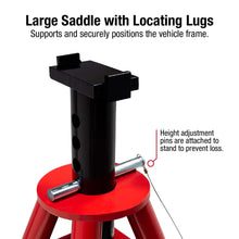 Sunex 1310 10-Ton Medium Height Pin Type Jack Stands, Pair, Red