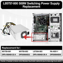 LXun Upgrade L05757-800 901759-013 500W Switching Power Supply Compatible with HP EliteDesk Z2 G4 800 880 600 G3 G5 DPS-500AB-32 A 795-0003UR PA-4501-1 L07304-003 901759-001 DPS500AB32 Power Supply