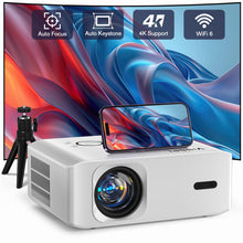 [Auto Foucs] Smart Projector with WiFi and Bluetooth, VISSPL 4K Supported Video Projector, Auto Keystone, Home Theater Movie Phone Projector Compatible with Android/iOS/Windows/TV Stick/HDMI/USB