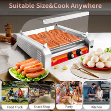 1670W Commercial Hot Dog Rollers,11 Rollers 30 Hotdog Roller Grill,Stainless Steel Hot Dog Machine With Dust Cover,Hot Dog Roller Machine With Dual Temp Control And Led Light/Detachable Drip Tray