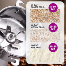 1000g Grain Mill Grinder, 304 Stainless Steel Grain Mill, 3000W High-speed Commercial Spice Grinder, Superfine Grain Grinder, Flour Mill Grinder for Home, Grinder for Kitchen, Spice Grinder Electric