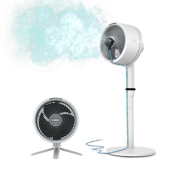 Shark FlexBreeze Pedestal & Tabletop Oscillating Fan with Remote, Indoor & Outdoor, Portable, Corded & Cordless with InstaCool Misting Attachment, White, FA222WH